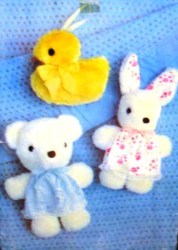 4530 423 STUFF PRAM DUCKS,BEARS, RABBIT TOY ENGLISH PATTERN